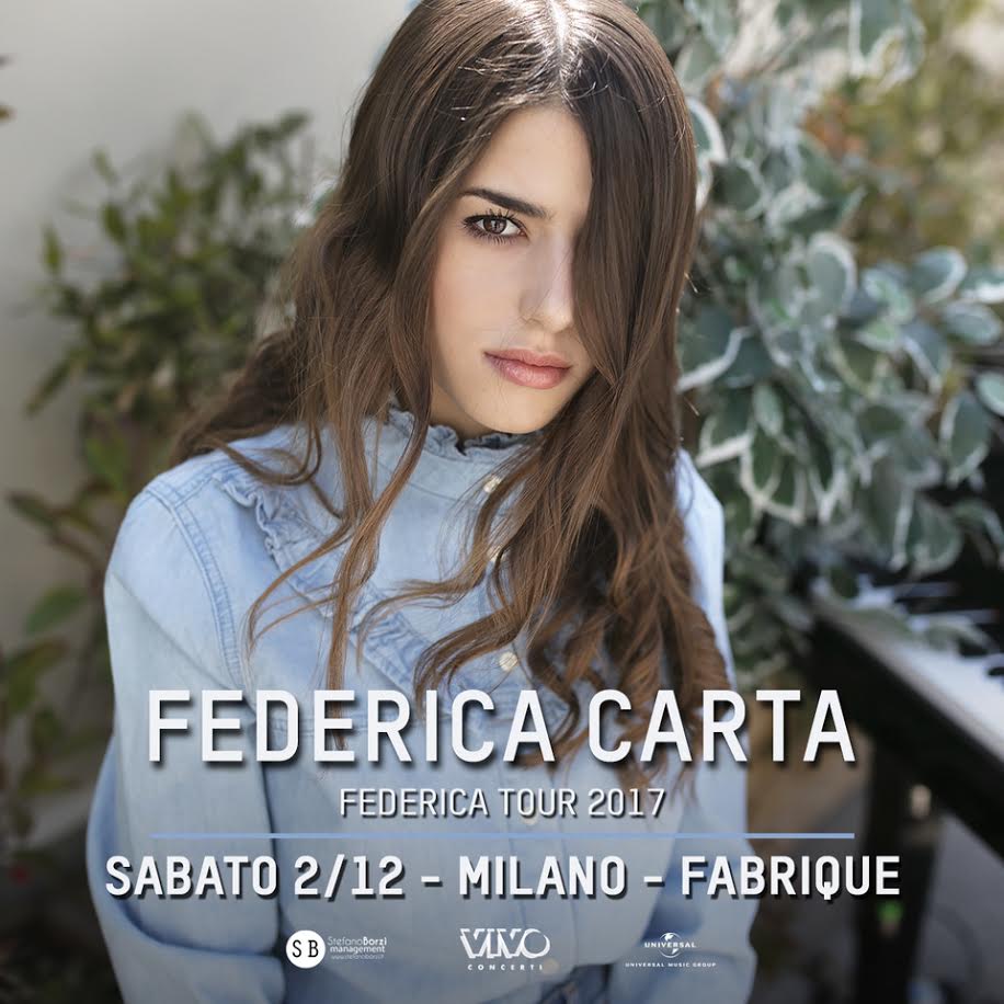 Federica Carta, due date per il “Federica Tour 2017” 