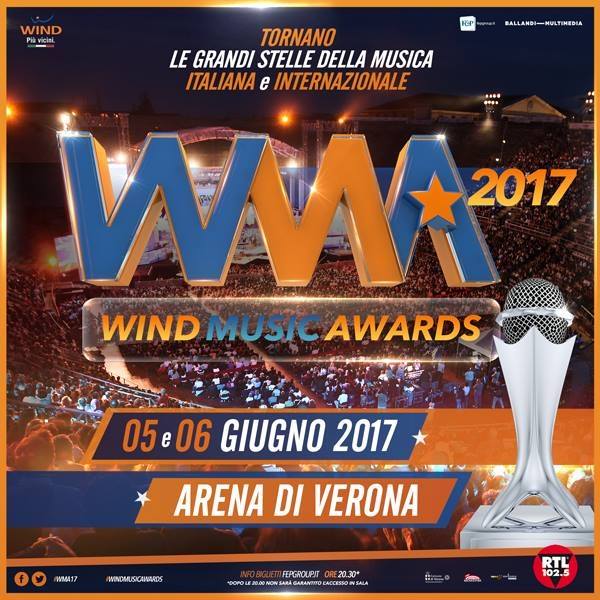Wind Music Awards: il 5 e 6 giugno all'Arena di Verona