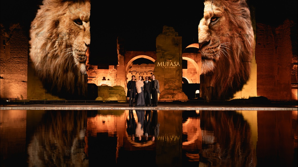 Mufasa, un videomapping celebra l’uscita del prequel de Il Re Leone