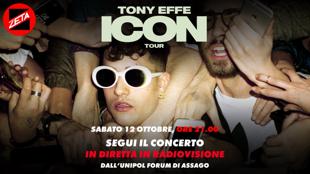 Tony Effe: Icon Tour, Radio Zeta e RTL 102.5 trasmetteranno il concerto in diretta in radiovisione, sabato 12 ottobre dall’Unipol Forum di Milano